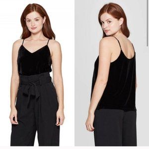 A New Day Black Velvet Tank Top